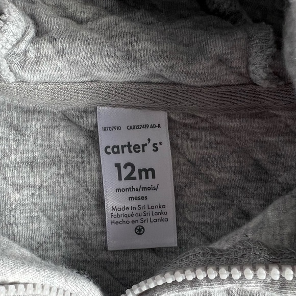 Infant baby toddler Carter’s 12M long sleeve pants zip up one piece jumpsuit - Picture 5 of 5